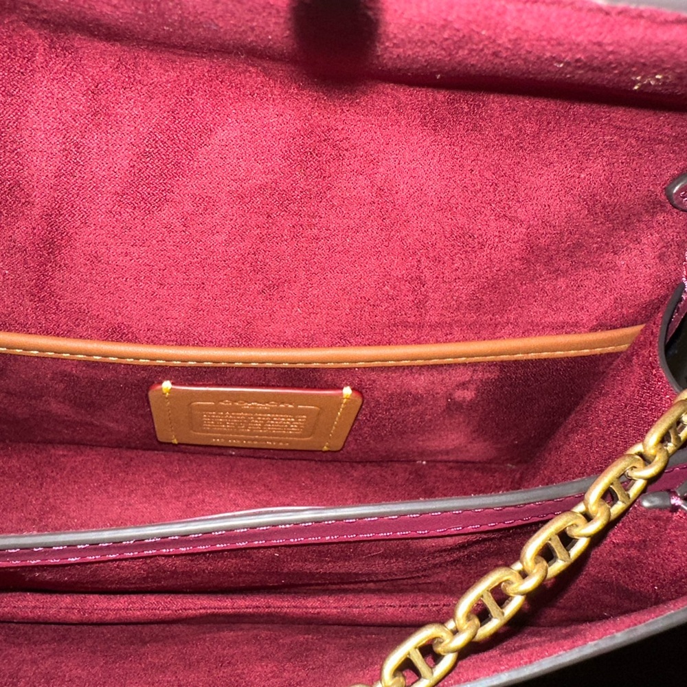 Coach Black Cherry Crossbody Bag with Gold Hardware - Picture 4 of 6